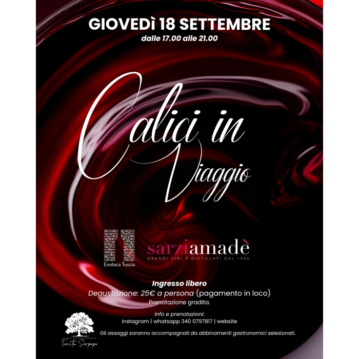 "Calici in viaggio" Degustazione Sarzi Amadè 18/09