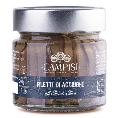 Campisi Filetti di acciughe all'olio di oliva 200gr